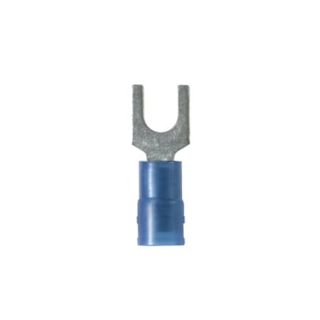 Panduit Fork Terminal, #5 Stud Size, 14 AWG, 600 V, Nylon Insulated, Blue, 100 PK PMNF2-3F-C